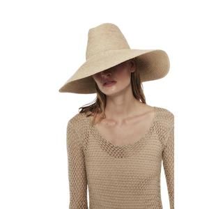 NEW JANESSA LEONE tinsley packable straw bucket hat in natural